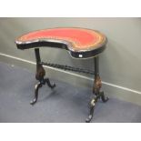 A French marquetry inlaid kidney desk