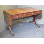 A Regency mahogany sofa table 71 x 116 x 66cm
