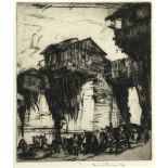 Frank Brangwyn, RA, RWS, RBA (British, 1867-1956) Old Bridge, Hankow, 1926, signed in pencil,