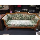 A Satin birch settee. 200cm w.