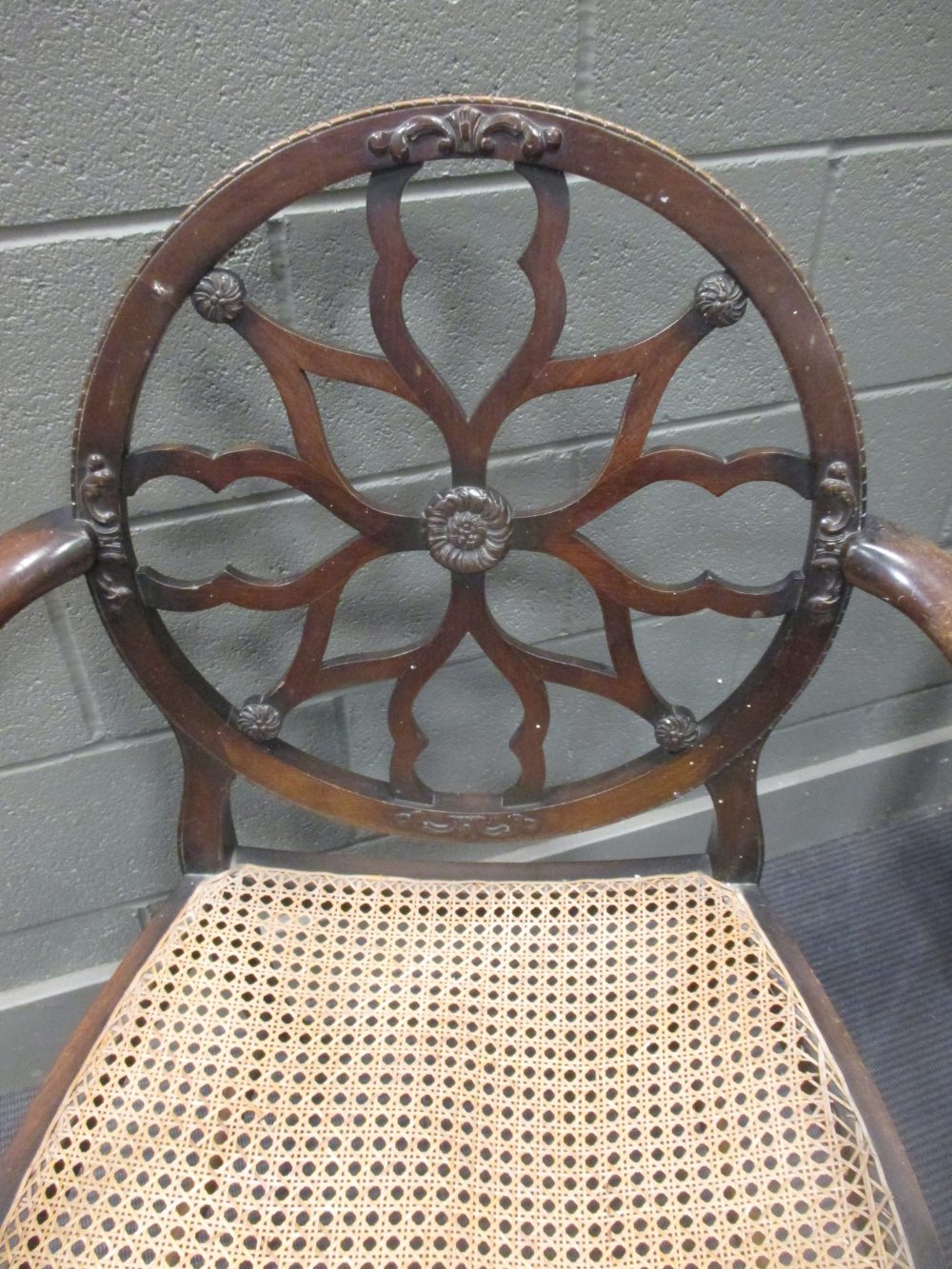 An Edwardian armchair with caned seat - Image 2 of 2