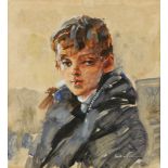 § Robert Lenkiewicz (British, 1941-2002), Portrait of Michael John McCann aged 12, watercolour,