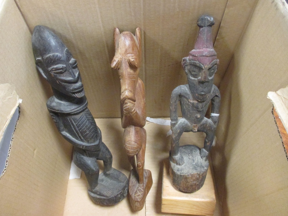 Seven various carved wood tribal figures - Image 2 of 2