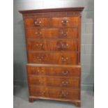 A George III mahogany chest on chest 173 x 104 x 49cm
