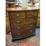 A Regency mahogany bowfront chest of drawers, 117cm high, 103cm wide