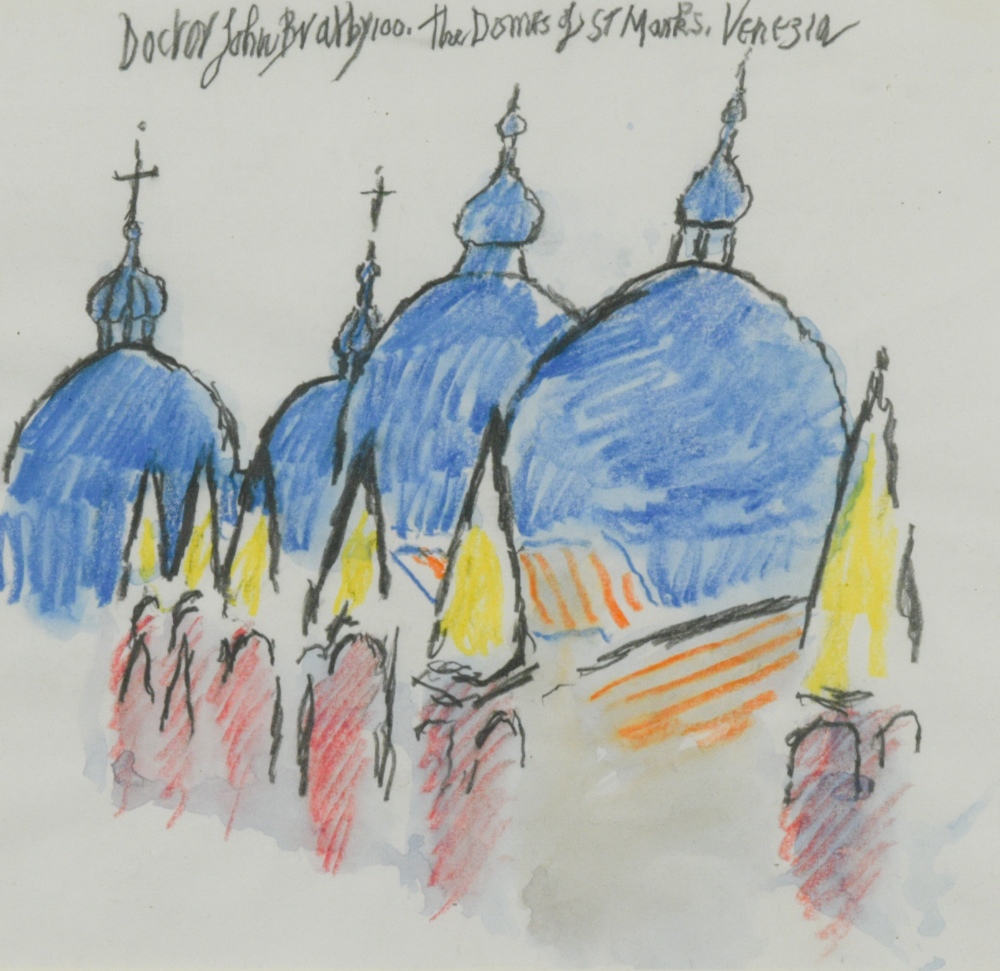 § John Bratby, RA (British, 1928-1992), The Domes of St Mark's, Venezia, signed and titled 'Doctor