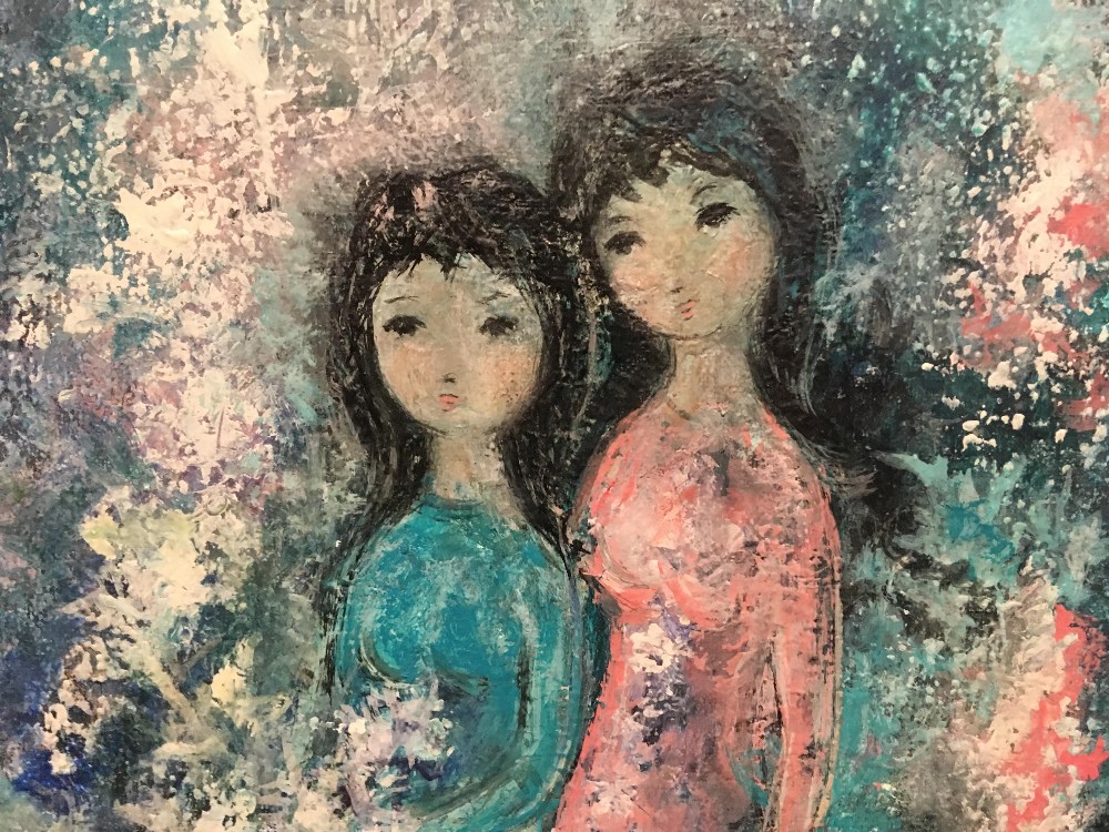 *** Yanick, Portrait of two girls, oil on canvas, signed, 34 x 26 cm; together with Portrait of a - Image 3 of 8