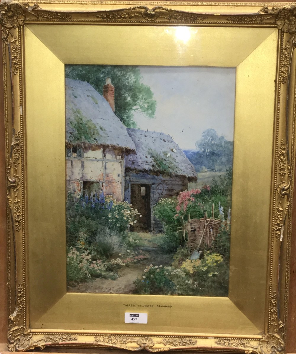 Theresa Sylvester Stannard (1898-1947), An Old World Cottage Garden, watercolour, signed in full