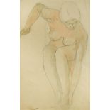 § Bernard Meninsky, (British, 1891-1950), Study for a crouching female nude, signed and dated '