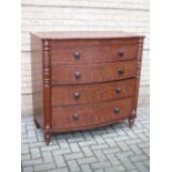 A 19th century mahognay bow front chest of drawers 112 x 115 x 54cm