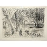 Andre Dunoyer de Segonzac (French, 1884-1974), Quai de Boulogne, etching, signed and numbered 22/26,