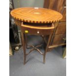An Edwardian mahogany occasional table with single drawer 73 x 46 x 29cm