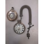A silver pair cased pocket watch, lever movement signed 'A.Wehrle Cambridge 14144', and a half
