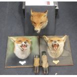 Three Roland dWard Fox masks, and two deer slots (5)