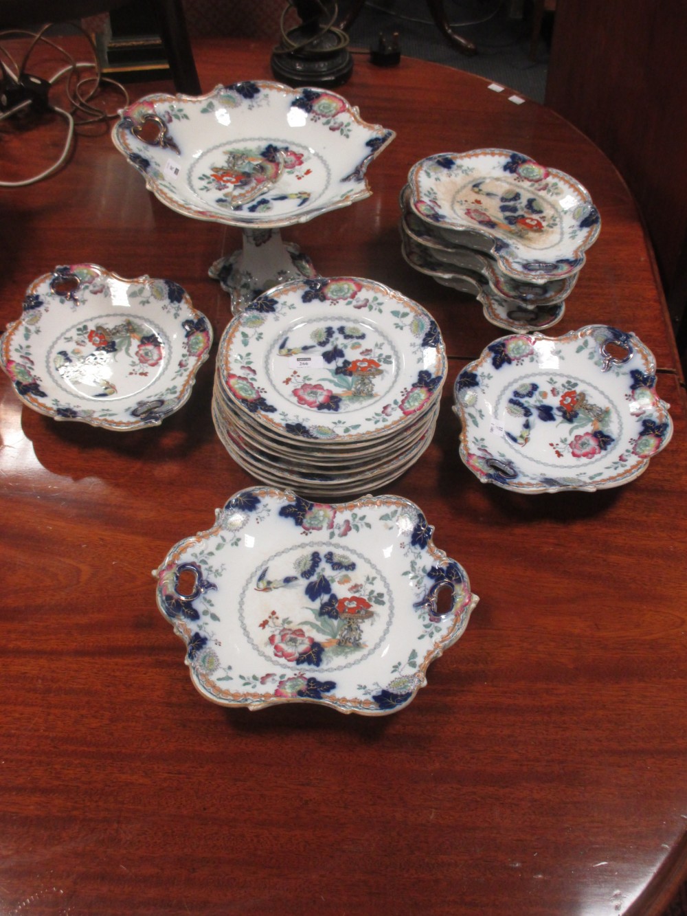A Victorian stoneware part dessert service, "Persiana", comprising 17 pieces some A/F - Image 4 of 5