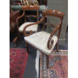 A near pair of 19th century mahogany bar back chairs (2)