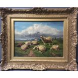 Manner of Thomas Sidney Cooper, RA (1803-1902) Sheep resting in a landscape, oil on panel, 30 x 40