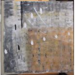 Vincent Messelier (French, 20th Century), Abstract in Grey, Gold and White, signed lower right "