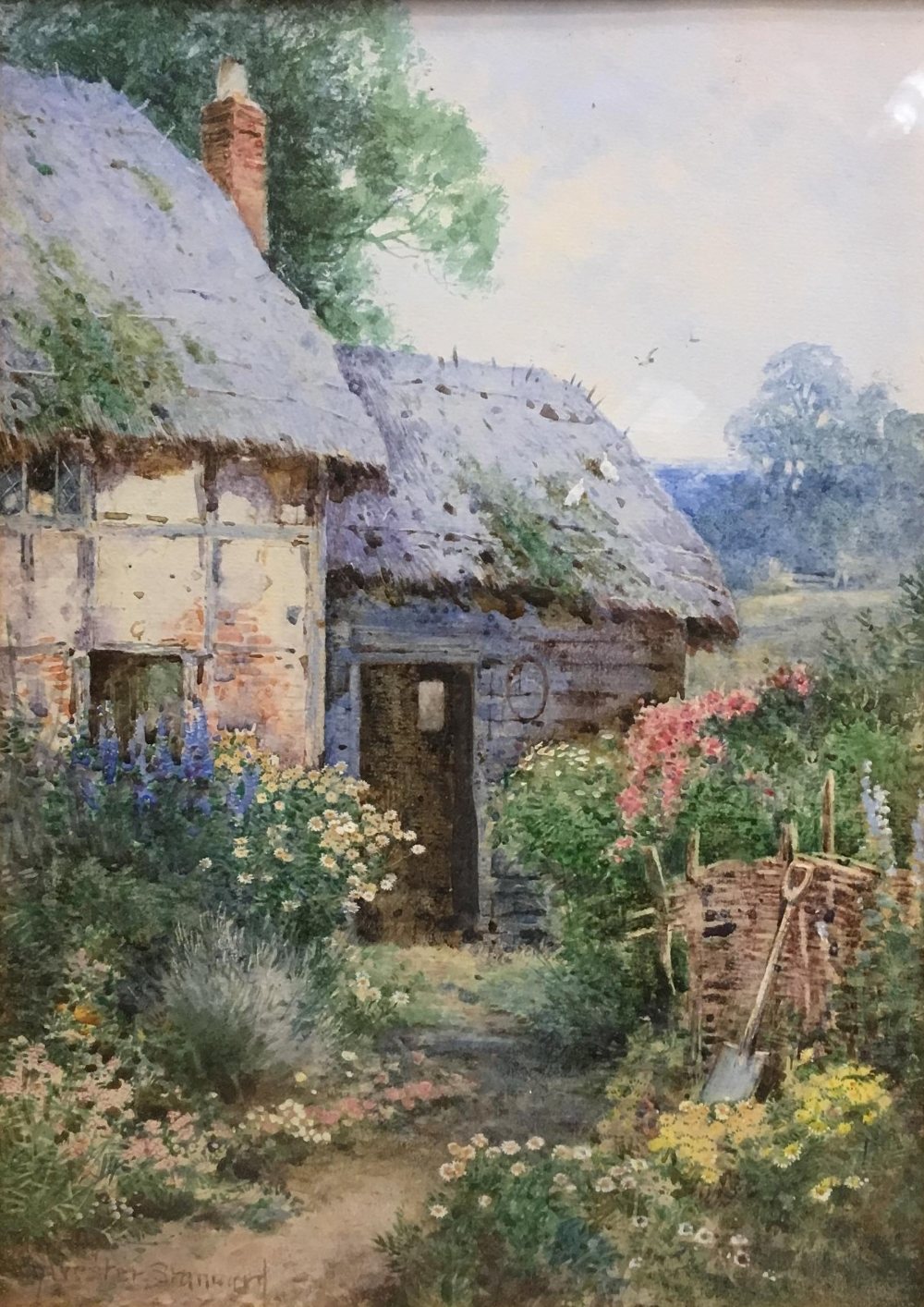 Theresa Sylvester Stannard (1898-1947), An Old World Cottage Garden, watercolour, signed in full - Image 3 of 4