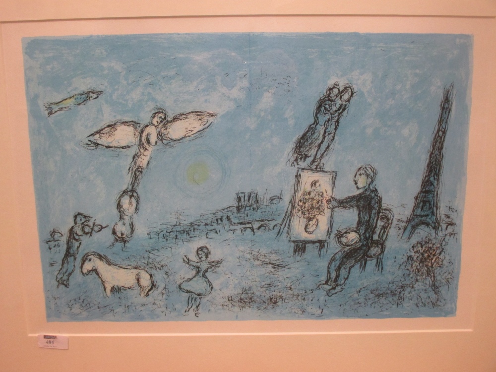 Marc Chagall, Le Peintre et son Double, lithograph 1981, as published in Derriere le Mirroir no. 246 - Image 2 of 2