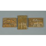§ François Maurice Thénot (French, 1893-1963), three small Art Deco bronze relief plaques, each cast
