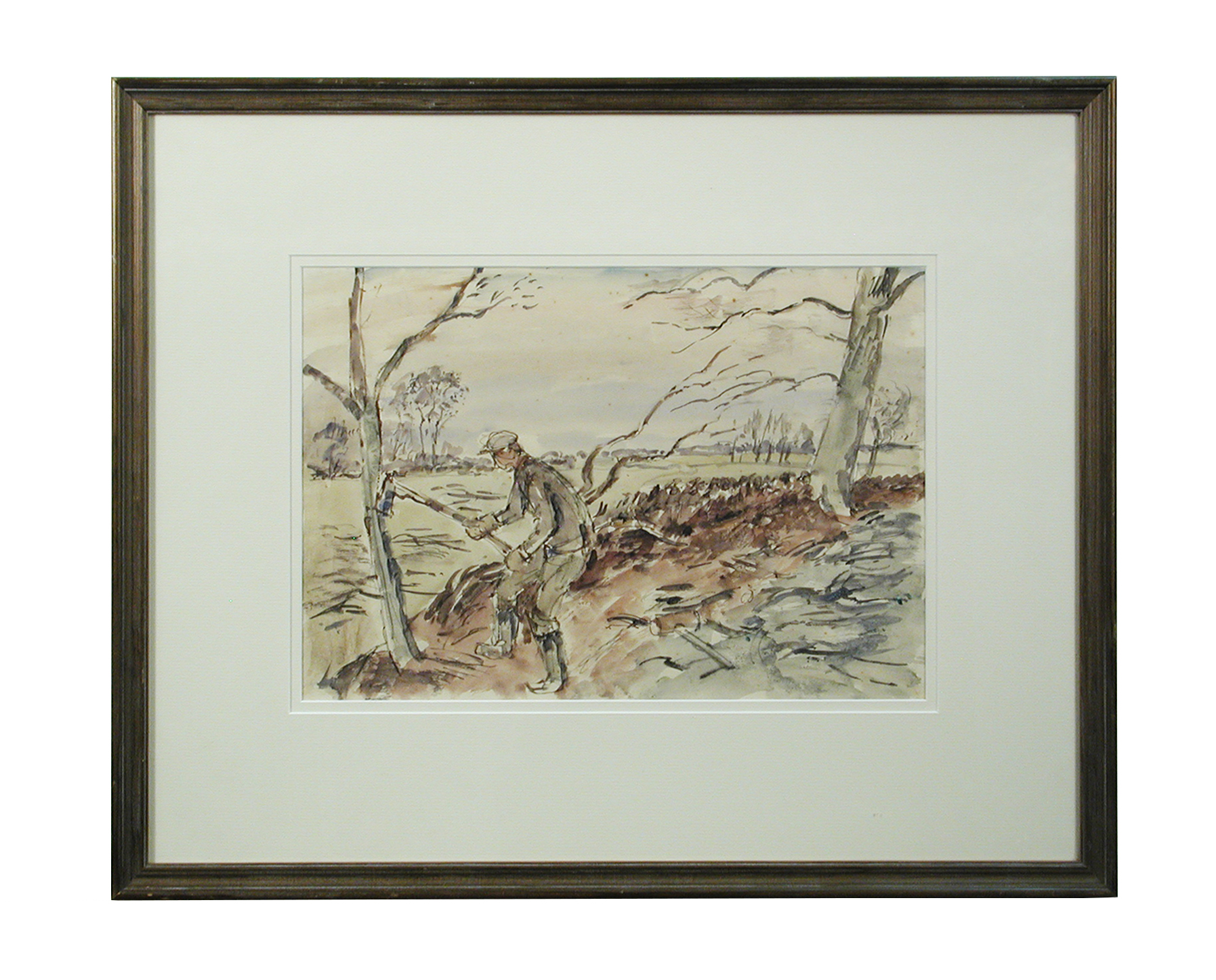 Thomas Barclay Hennell, R.W.S., 1903-1945 'Hedging', watercolour, 24 x 35cm