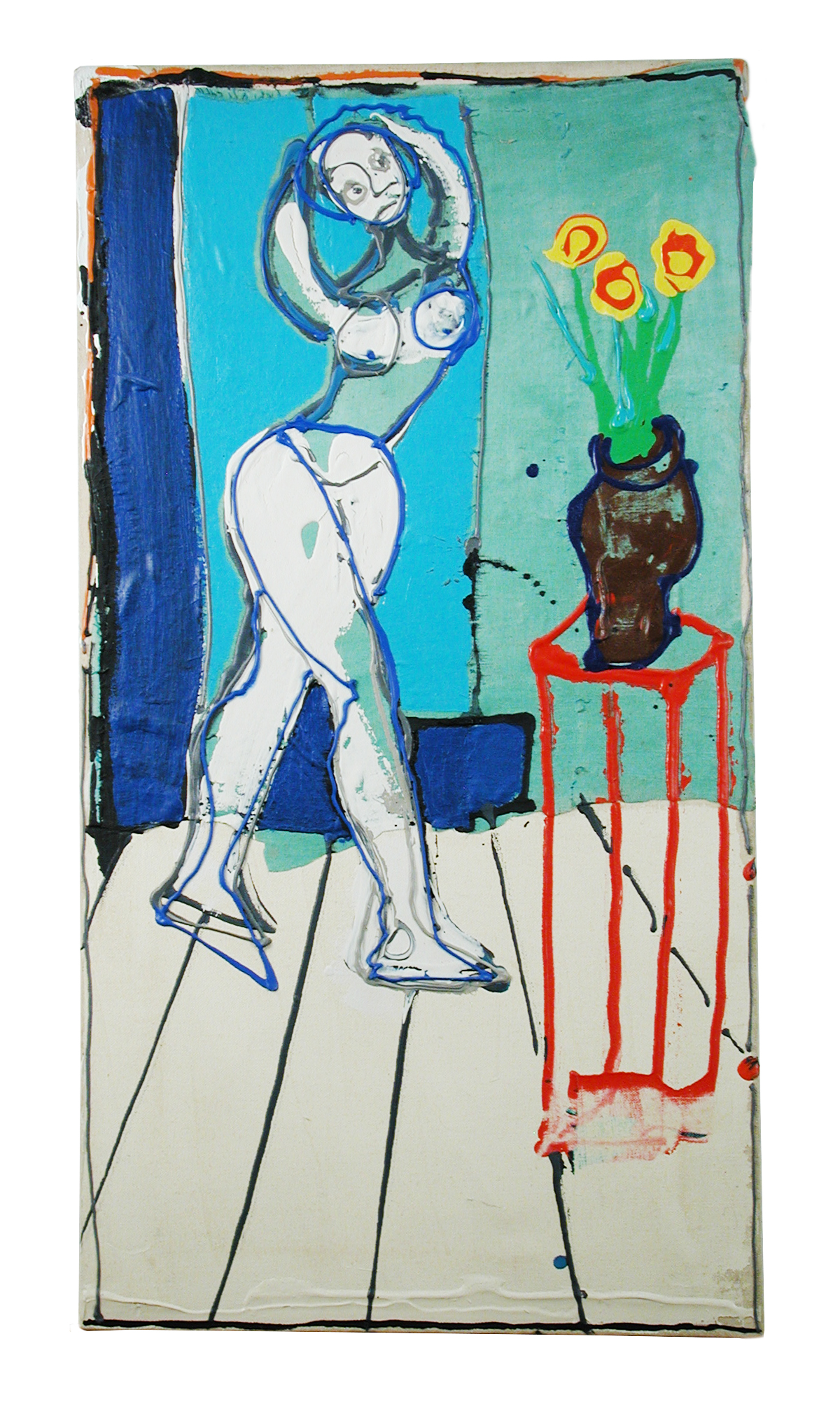 John Kiki - abstract (British, b.1943) Two figural abstracts John Kiki trained at both the - Image 2 of 2