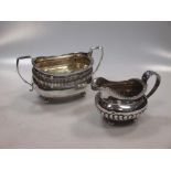 A silver cream jug and a silver sugar bowl 15.4ozt gross (2)