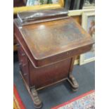 A late Victorian walnut Davenport desk, 53cm
