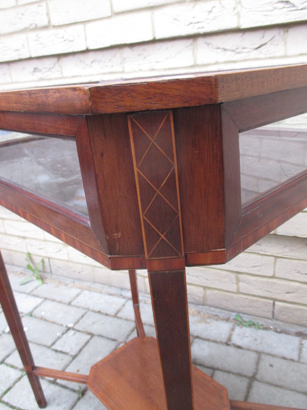 A glass top display (bijouterie) table, 77cm high x 62cm wide - Image 3 of 4