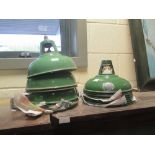 Twenty various sized 1930/40's green enamel light shades (20)