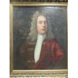 Follower of Sir Godfrey Kneller Bt., 18th Century, Portrait of a gentleman in red coat, white