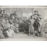 After William Holman Hunt, an antique black and white engraving, published circa 1863, "The