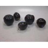 Penkridge: ceramic naturalistic plums, four with maker's labels. (5)
