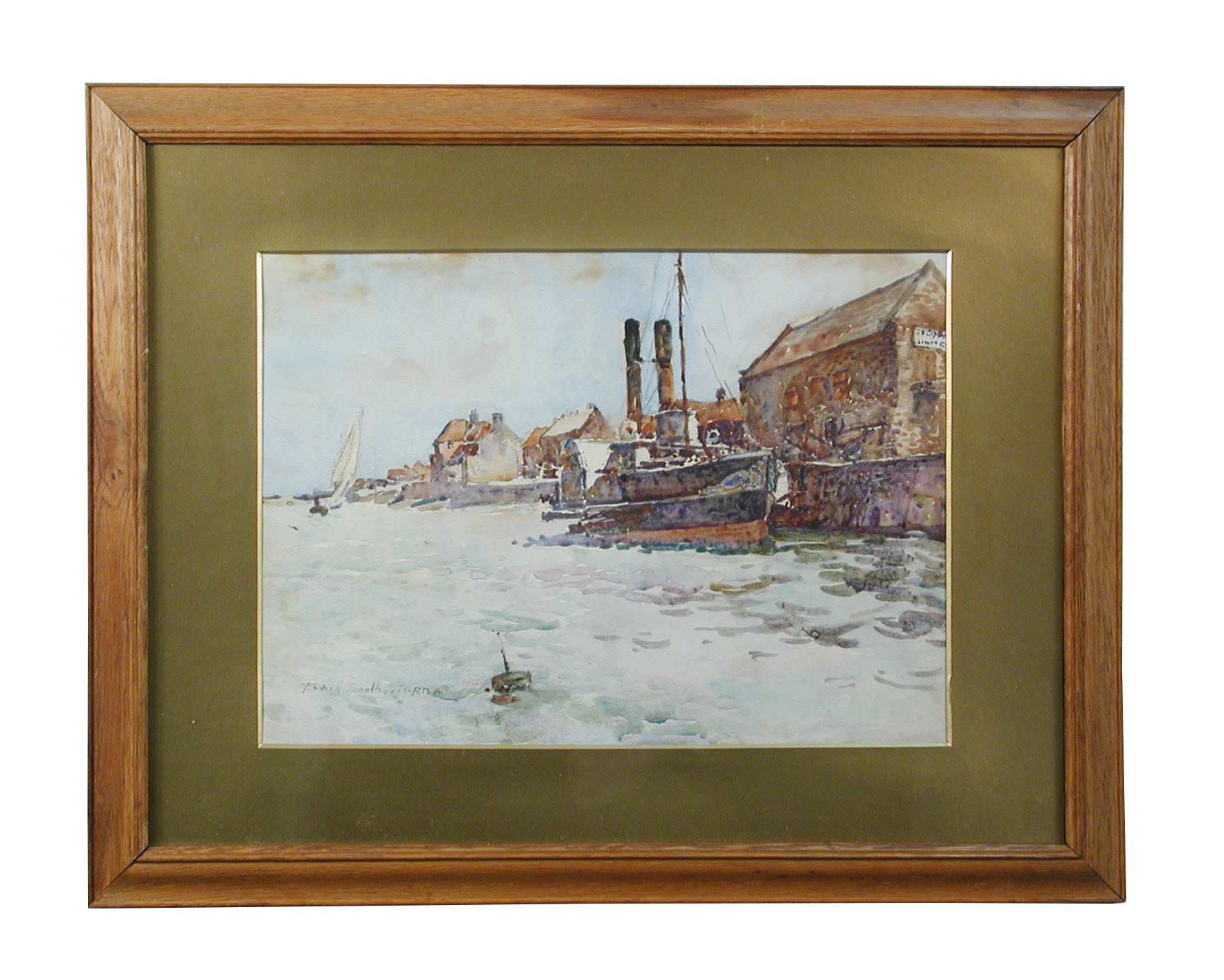 Frank Southgate, RBA (1872-1916), At the quayside, possibly Wells-next-the-Sea, signed lower left "