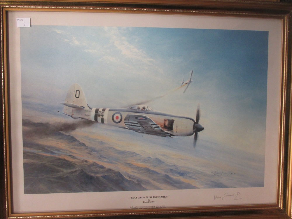 After Robert Taylor, First Of Many, reproduction print signed by Douglas Bader; After Michael - Image 3 of 8