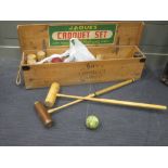 A Jacques croquet set in box