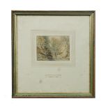 Circle of David Cox (1783–1859), A Walker on a bridge by river, watercolour, 9 x 11.5 cm