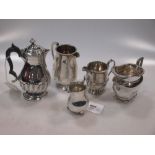 A collection of 5 silver milk and cream jugs, 18.5ozt gross (5)