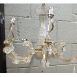 A six branch glass chandelier