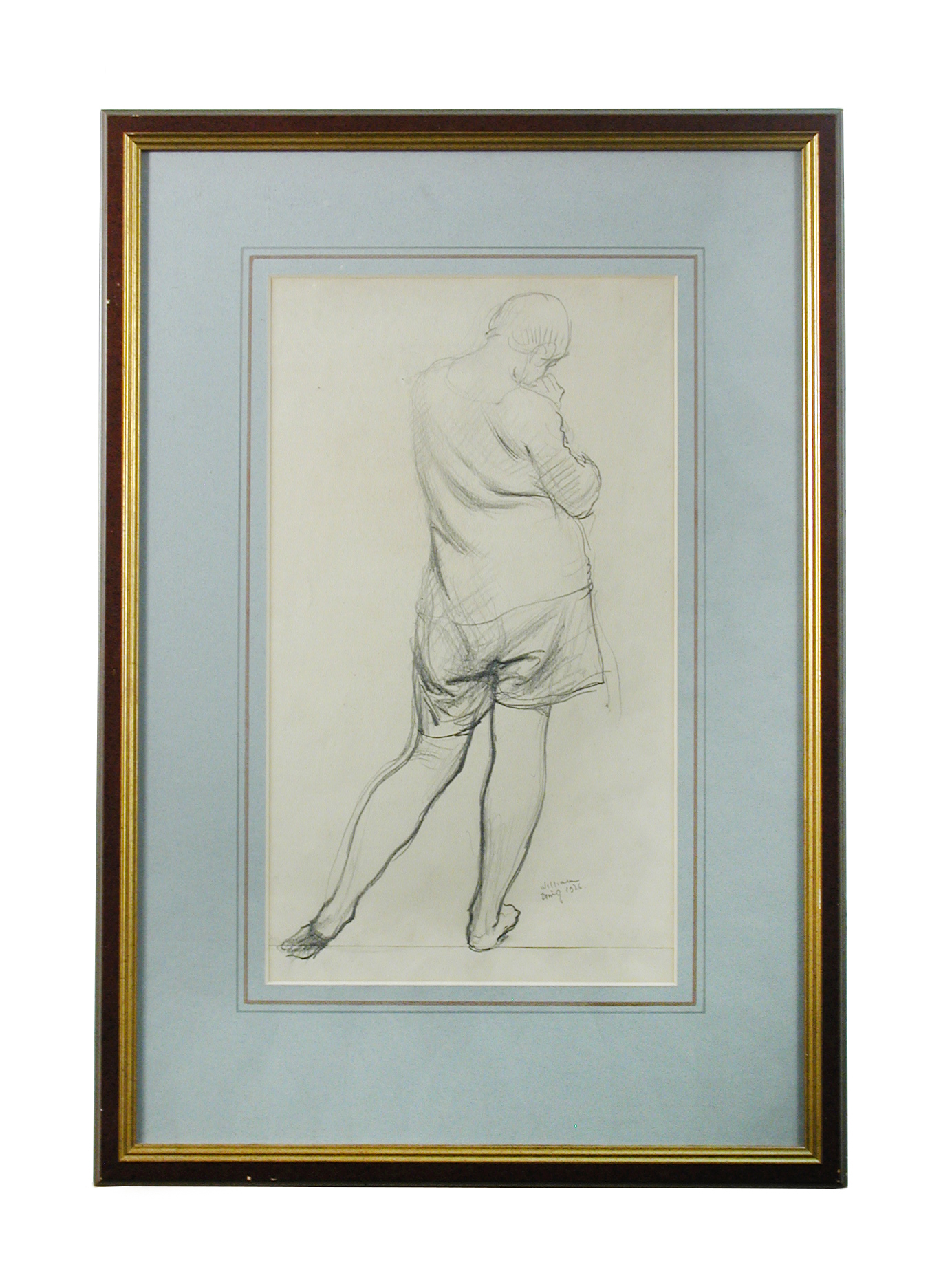 William Dring, RA (British, 1904-1990) 'Two pencil studies of standing females', one signed and - Image 3 of 4