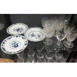 A set of 19th century style nine glass rummers, together with a quantity of other glass ware and