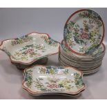 A Wedgewood 19th century floral dessert service