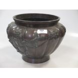 A Japanese bronze planter