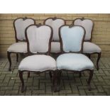 A 19th century French walnut framed upholstered parlour chairs (5)
