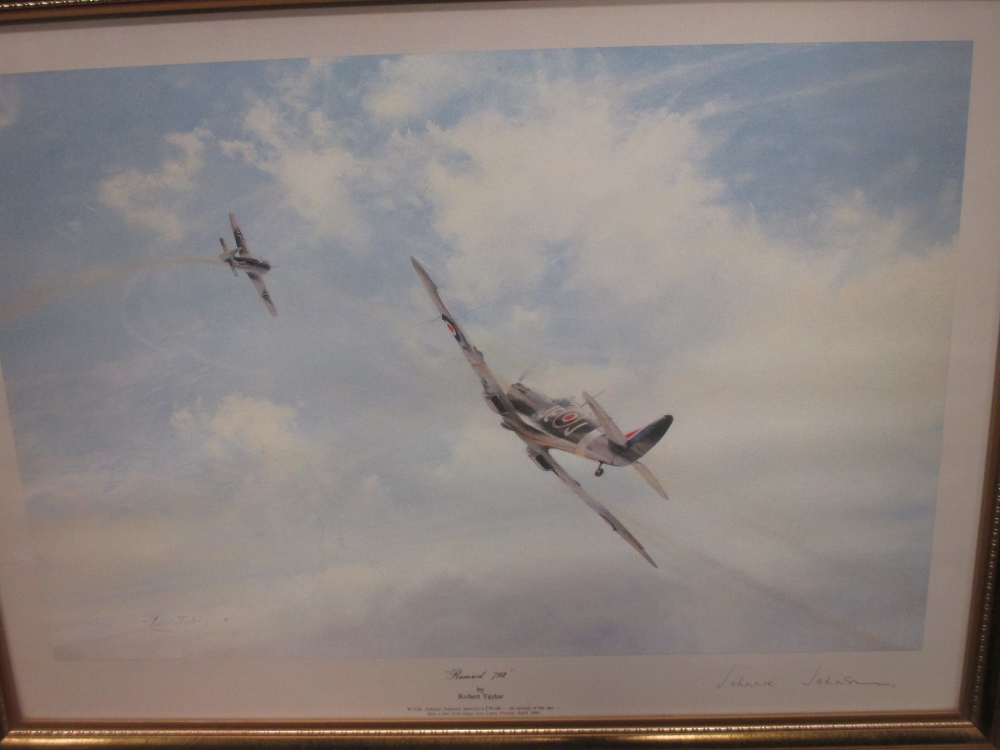 After Robert Taylor, First Of Many, reproduction print signed by Douglas Bader; After Michael