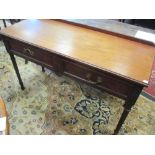 An Edwardian mahogany side table, 72cm high, 120cm wide