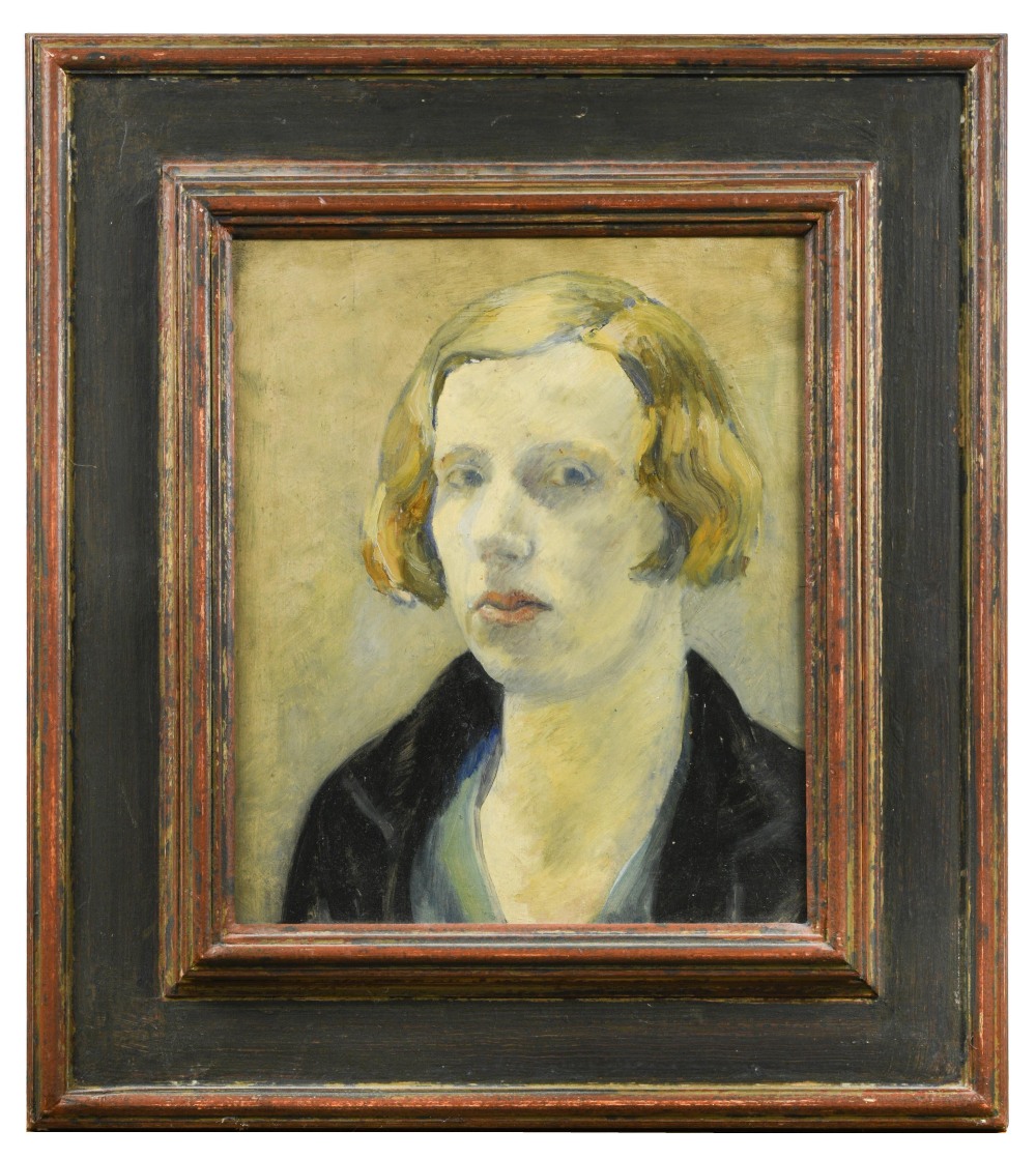 § (Modern British School) 'Portrait of a lady', oil on board