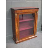 A Victorian rosewood and ebonised pier cabinet on plinth base 96 x 75 x 29cm