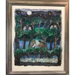 Sara Wicks (b. 1965), Ode to Midsummer Night's Dream, 1990, mixed media on paper, signed lower right